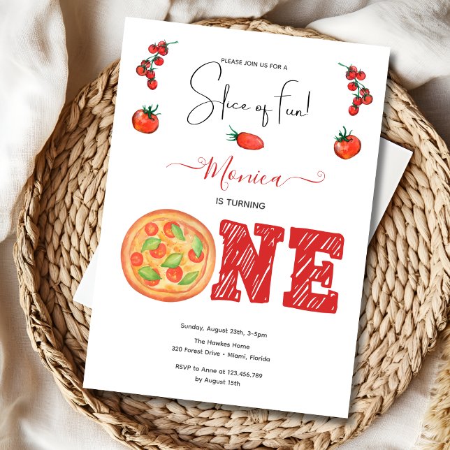 Slice of fun, first birthday invitation (Creator Uploaded)