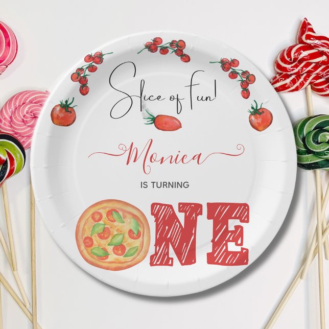 Slice of fun, picnic first birthday paper plate (Creator Uploaded)