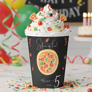 Slice of fun, pizza birthday paper cups
