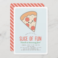 Slice of Fun Pizza Party Kawaii Blue Boy Birthday