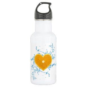 Slice of Heart-Shaped Orange 532 Ml Water Bottle