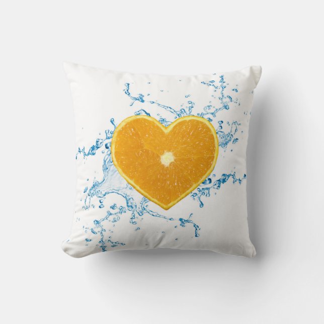 Slice of Heart-Shaped Orange Cushion (Front)
