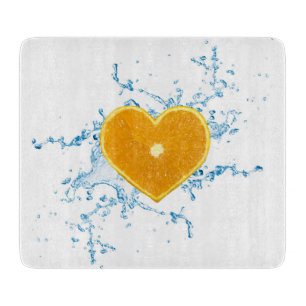 Slice of Heart-Shaped Orange Cutting Board