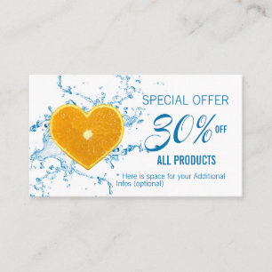 Slice of Heart-Shaped Orange Discount Card