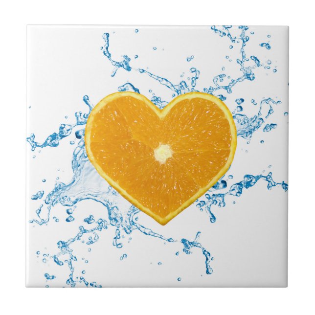 Slice of Heart-Shaped Orange Tile (Front)