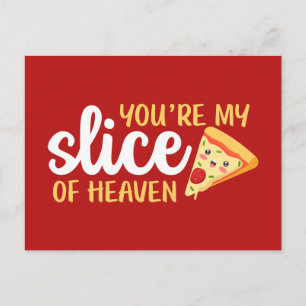 Slice of Heaven Cute Pizza Funny Valentine's Day Postcard