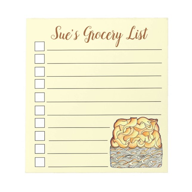 Slice of Kugel Jewish Egg Noodle Casserole Notepad (Front)