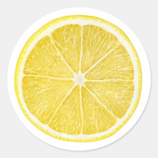Slice of lemon classic round sticker (Front)