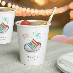 Slice of Love Personalised Couples Paper Cups