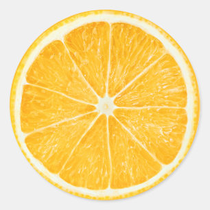 Slice of orange classic round sticker