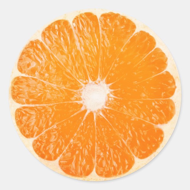 Slice of orange classic round sticker (Front)