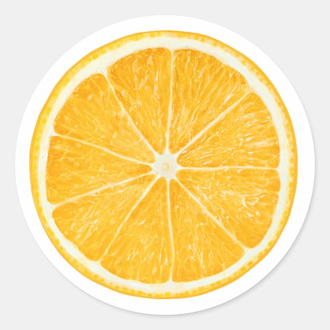 Slice of orange classic round sticker (Front)