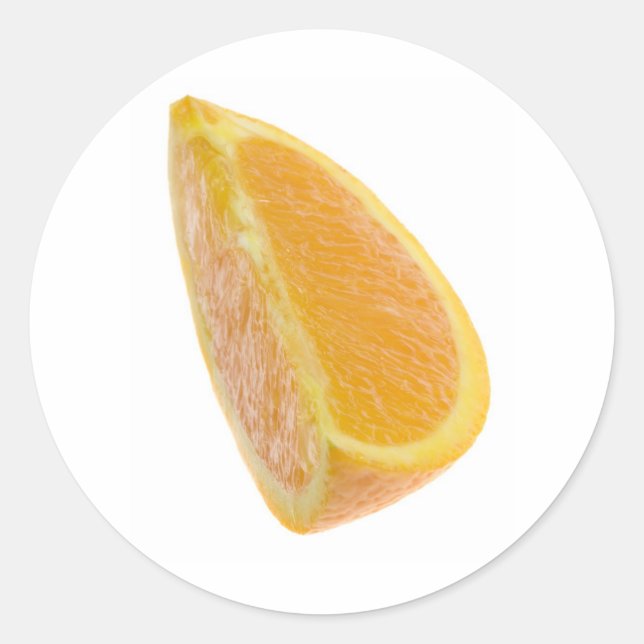 Slice of orange classic round sticker (Front)