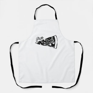 Slice of pizza with tomatoes and olives napkins pa apron