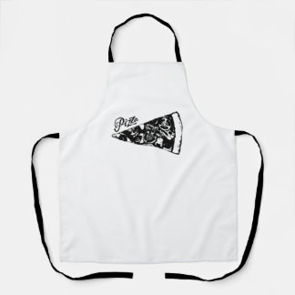 Slice of pizza with tomatoes and olives napkins pa apron