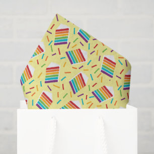 Slice of Rainbow Cake and Sprinkles Patterned Tissue Paper