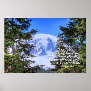 Slice of Rainier HDR Print w/Scripture Verse