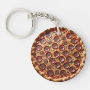 Slice of Style Pizza Key Ring