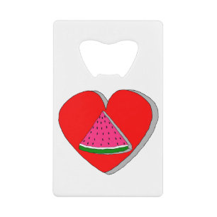 Slice Of Watermelon And Red Heart Drawing