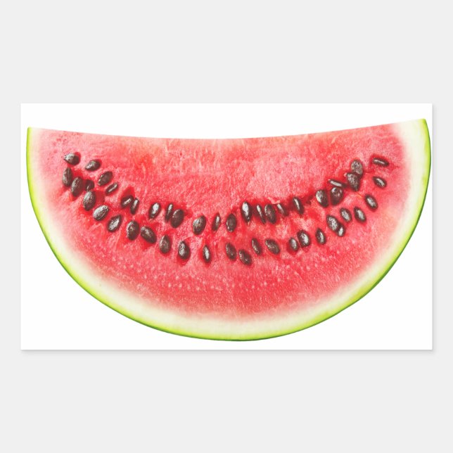 Slice of watermelon rectangular sticker (Front)