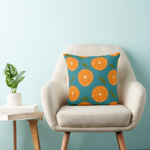 Slice Oranges Pattern Background Cushion