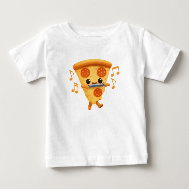 Slice Playing a Harmonica Cute Baby T-Shirt (Front)