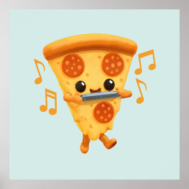 Slice Playing a Harmonica Cute Poster (Front)