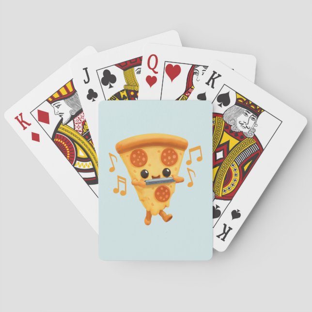 Slice Playing a Harmonica Playing Cards (Back)