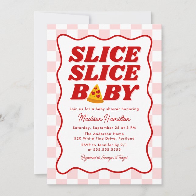 Slice Slice Baby Italian Pizza Baby Shower Invitation (Front)