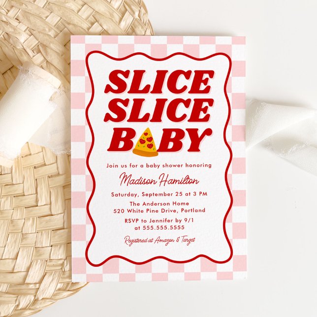 Slice Slice Baby Italian Pizza Baby Shower Invitation (Creator Uploaded)
