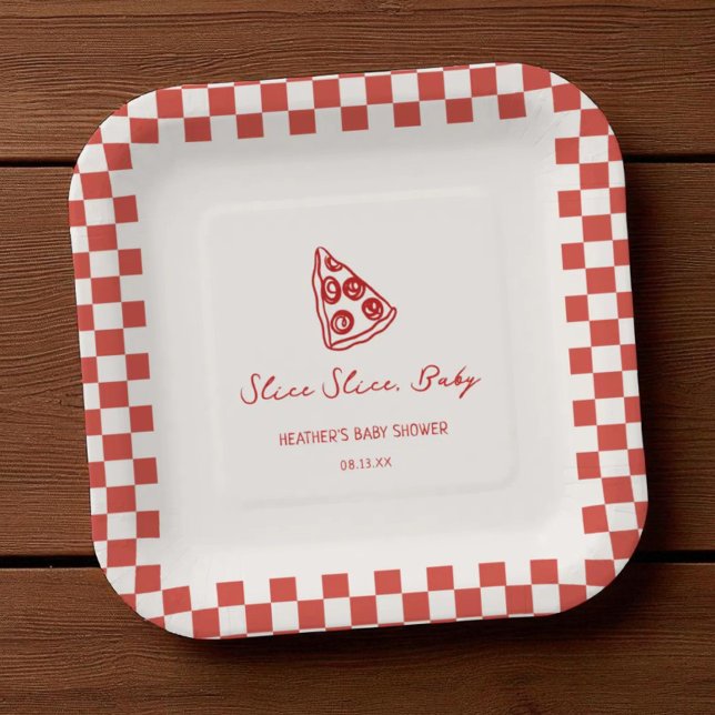 Slice Slice Baby Italian Pizza Baby Shower Paper Plate (Creator Uploaded)