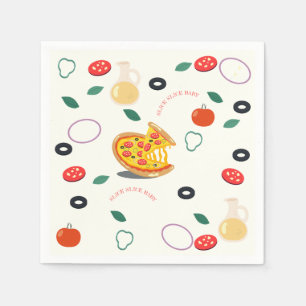 Slice Slice Baby Modern Pizza Birthday party Napkin