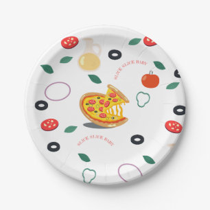Slice Slice Baby Modern Pizza Birthday party Paper Plate
