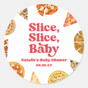 Slice, Slice, Baby! Pizza Baby Shower Classic Round Sticker