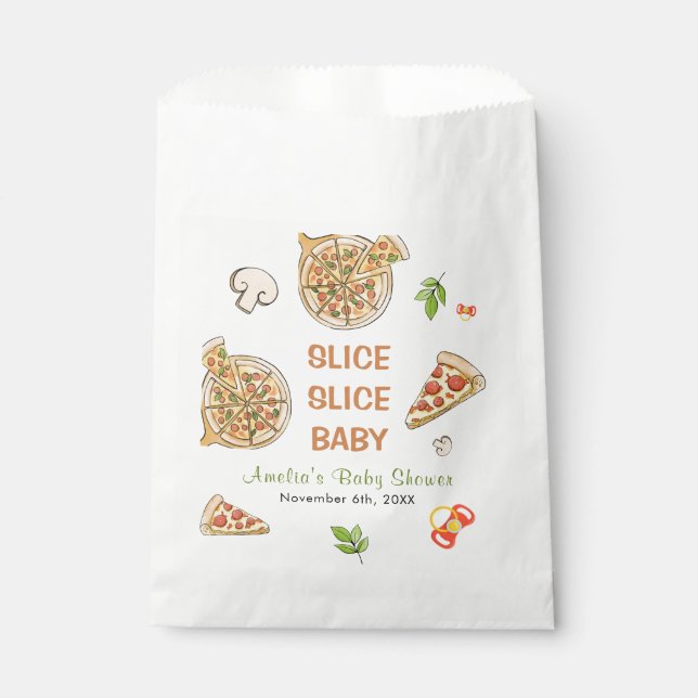 Slice Slice Baby Pizza Baby Shower Favour Bag (Front)
