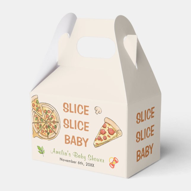 Slice Slice Baby Pizza Baby Shower Favour Box (Front Side)