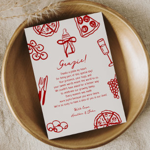 Slice Slice Baby Pizza Baby Shower Grazie Thank You Card