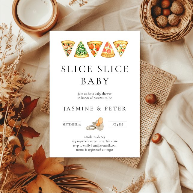 Slice Slice Baby Pizza Baby Shower Invitation (Slice slice baby Pizza Baby Shower Invitation)