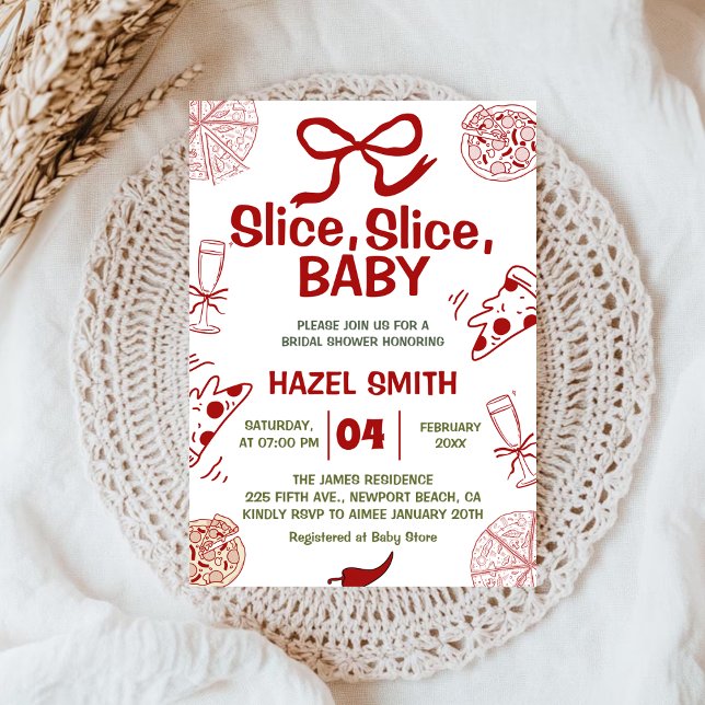 Slice, Slice, Baby! Pizza Baby Shower Invitation (Creator Uploaded)