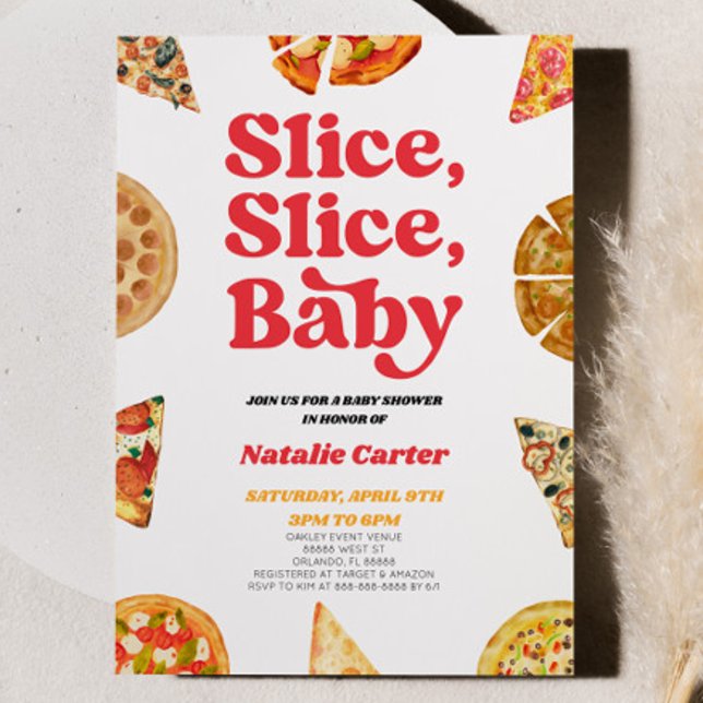 Slice, Slice, Baby! Pizza Baby Shower Invitation (Creator Uploaded)