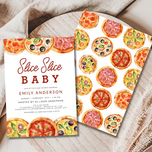 Slice Slice Baby Pizza Baby Shower Invitation (Creator Uploaded)