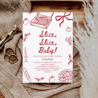 Slice Slice Baby Pizza Baby Shower Invitation
