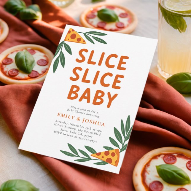 Slice Slice Baby Pizza Baby Shower Invitation (Creator Uploaded)