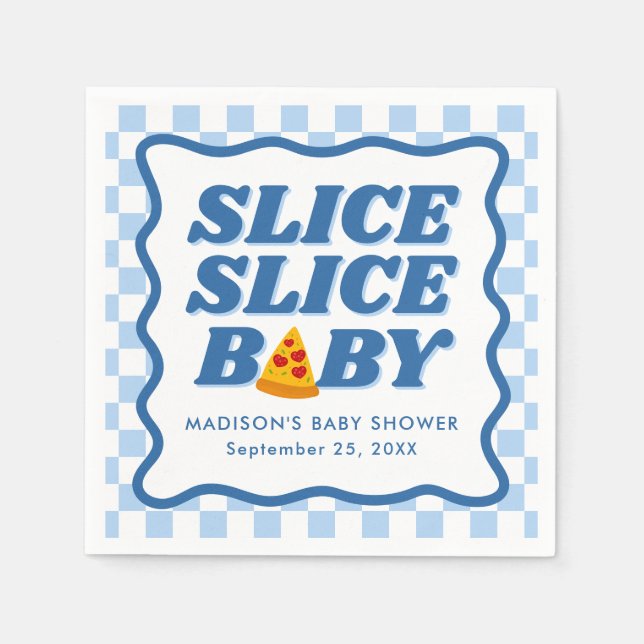 Slice Slice Baby Pizza Baby Shower Napkin (Front)