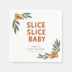 Slice Slice Baby Pizza Baby Shower Napkin