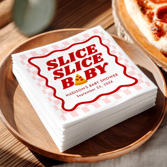 Slice Slice Baby Pizza Baby Shower Napkin (Creator Uploaded)