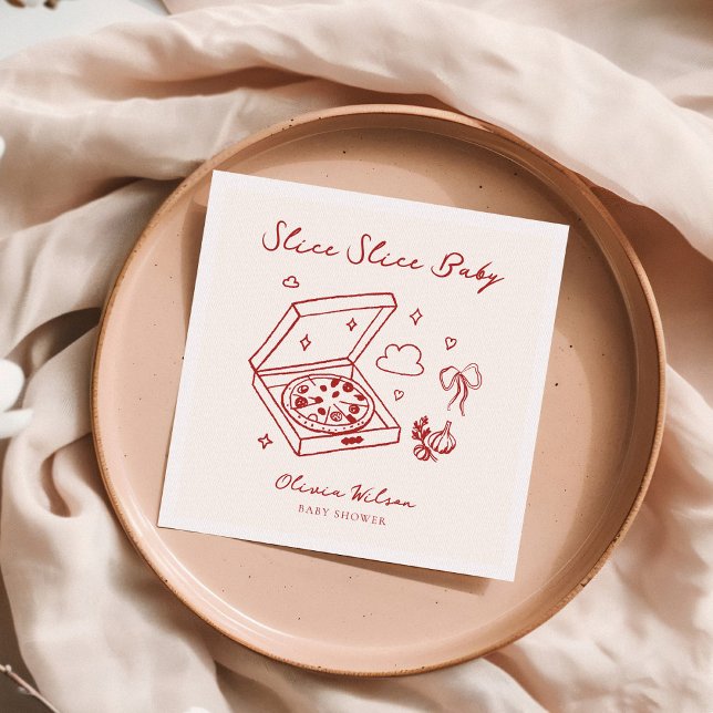 Slice Slice Baby Pizza Baby Shower Napkin (Creator Uploaded)