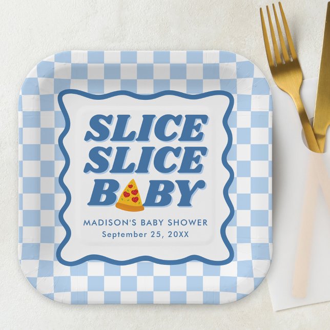 Slice Slice Baby Pizza Baby Shower Paper Plate (Creator Uploaded)