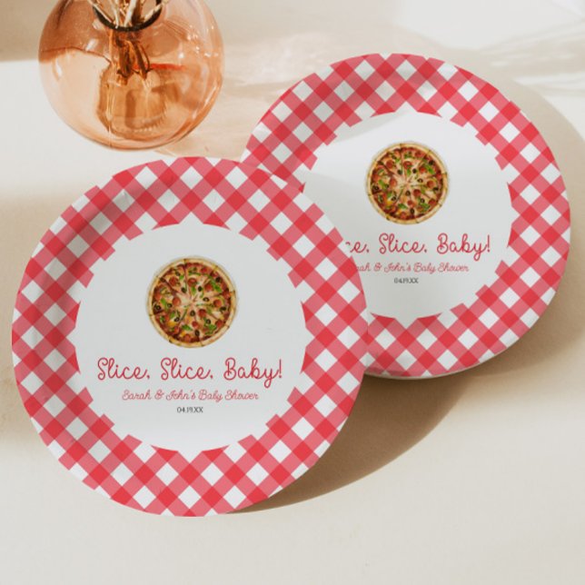 Slice, Slice, Baby! Pizza Baby Shower Paper Plate (Creator Uploaded)