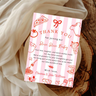 Slice Slice Baby Pizza Baby Shower Thank you Card